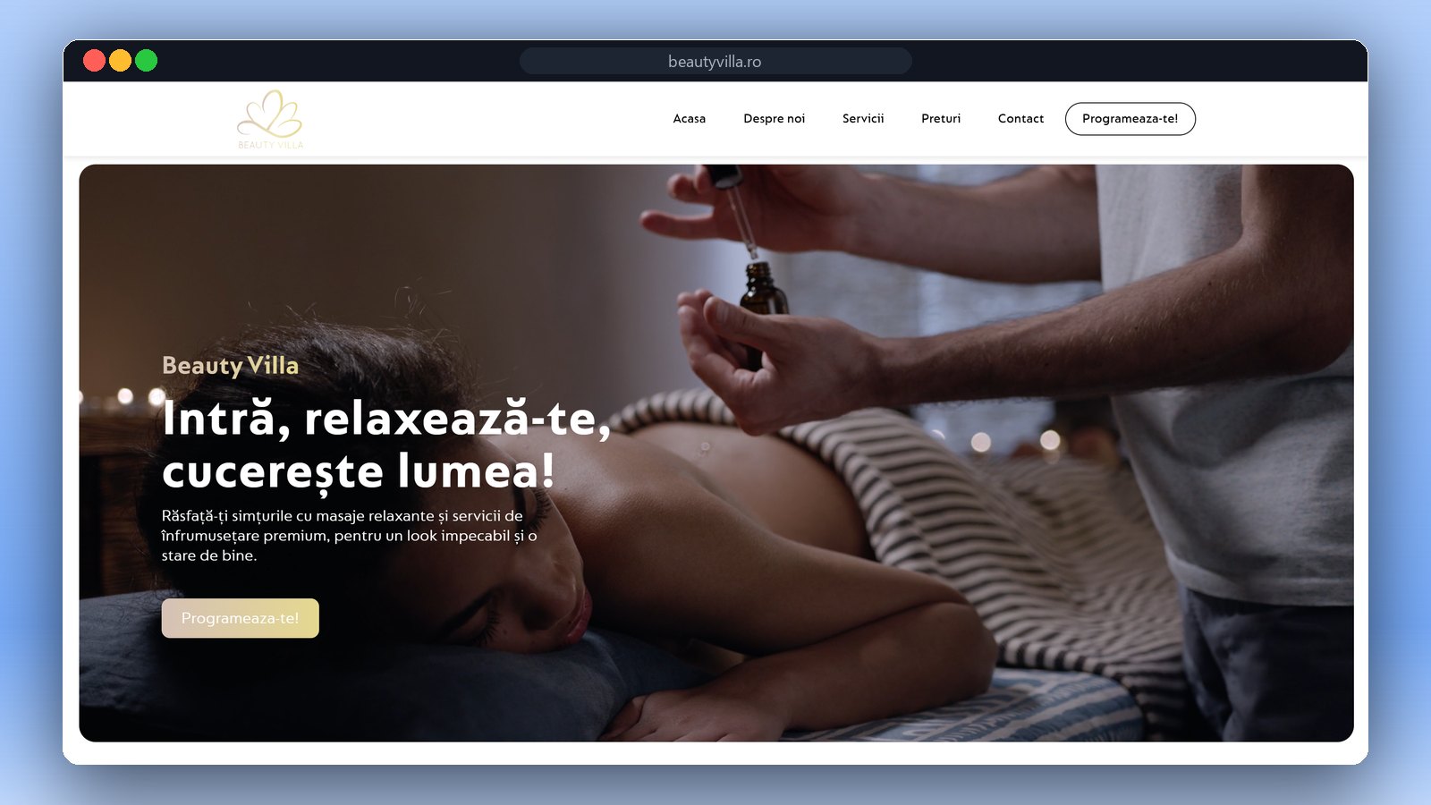 Beauty Villa: prima pagină