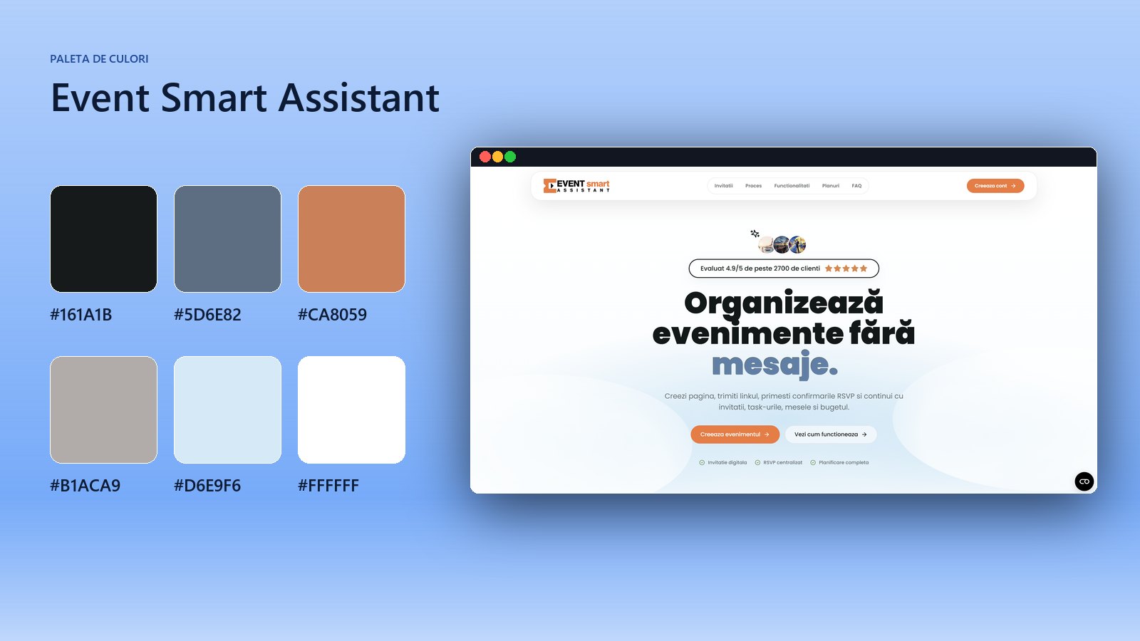 Event Smart Assistant: paleta de culori
