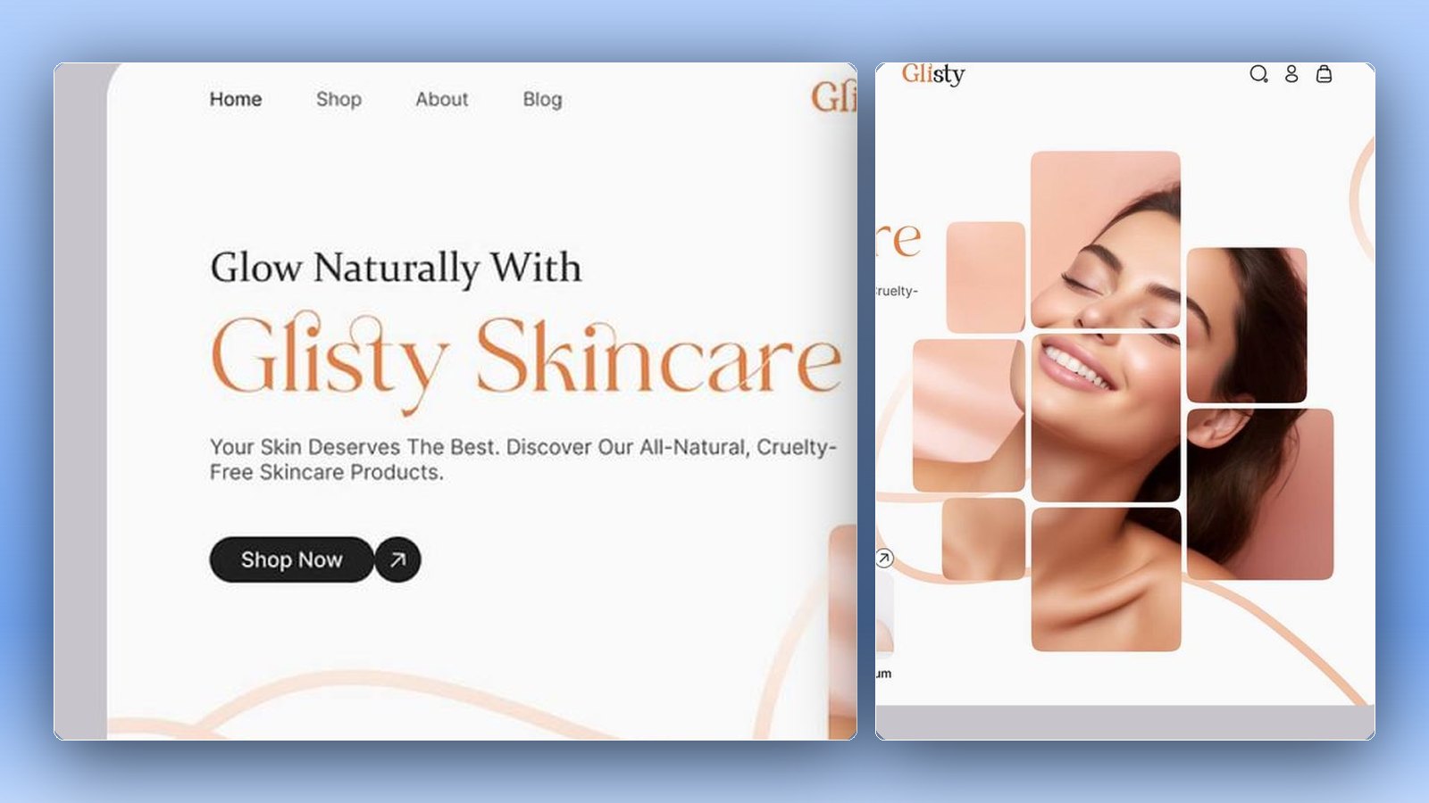 Glisty Skincare: detalii de design
