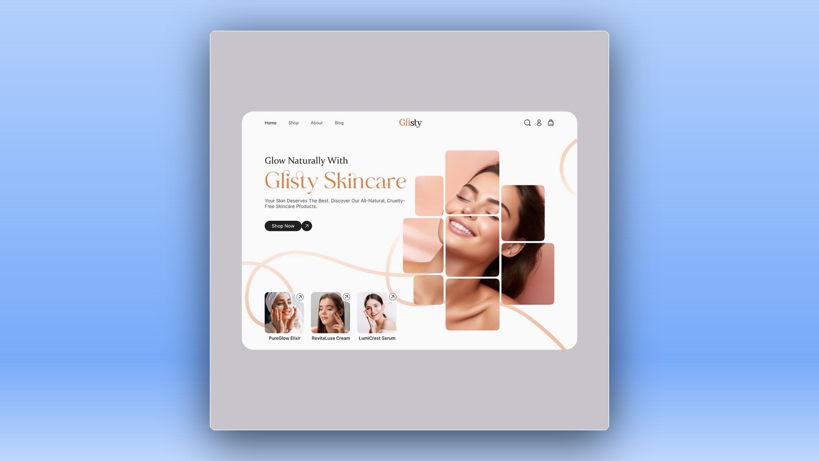 Glisty Skincare: prima pagină