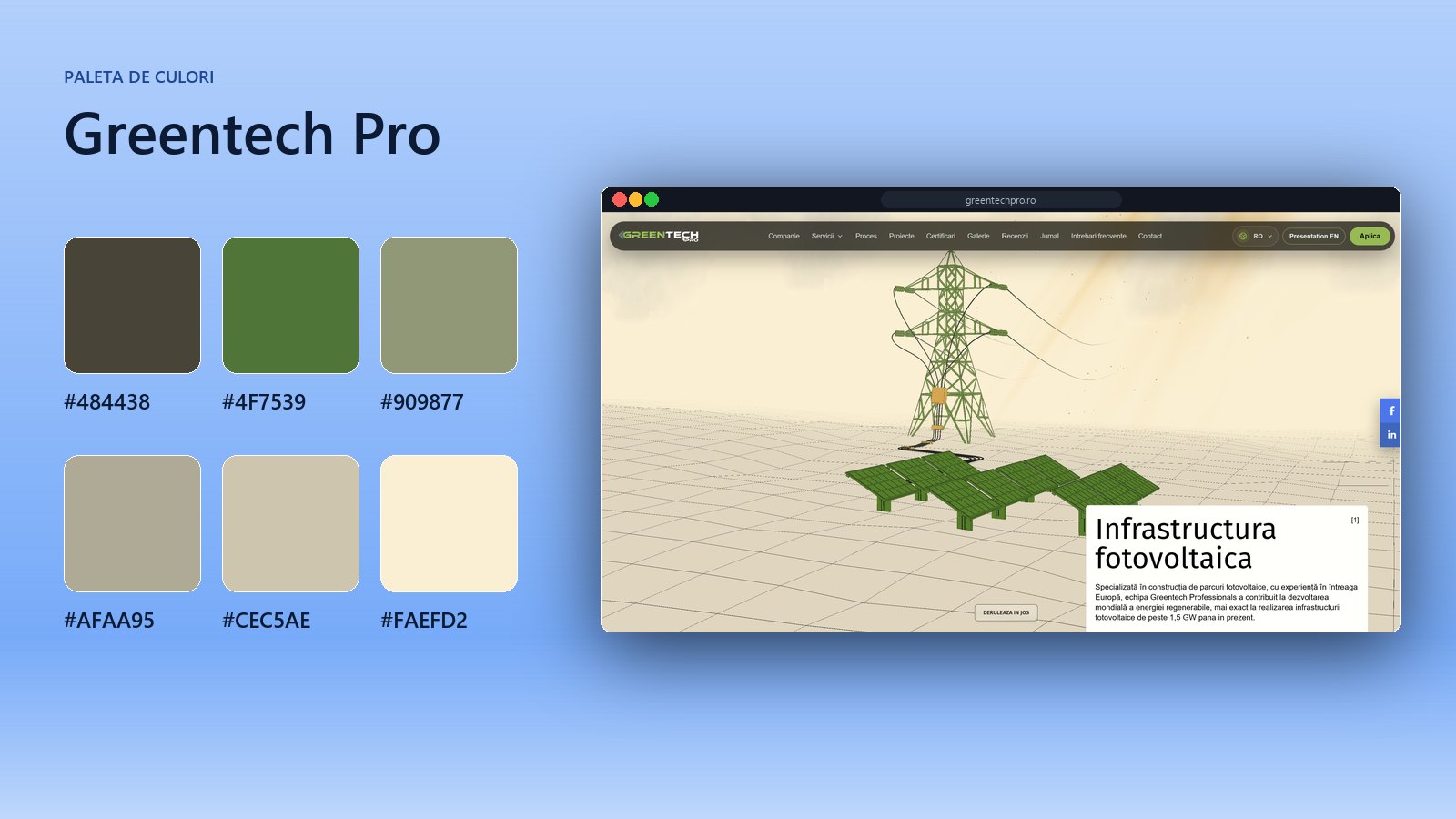 Greentech Pro: paleta de culori