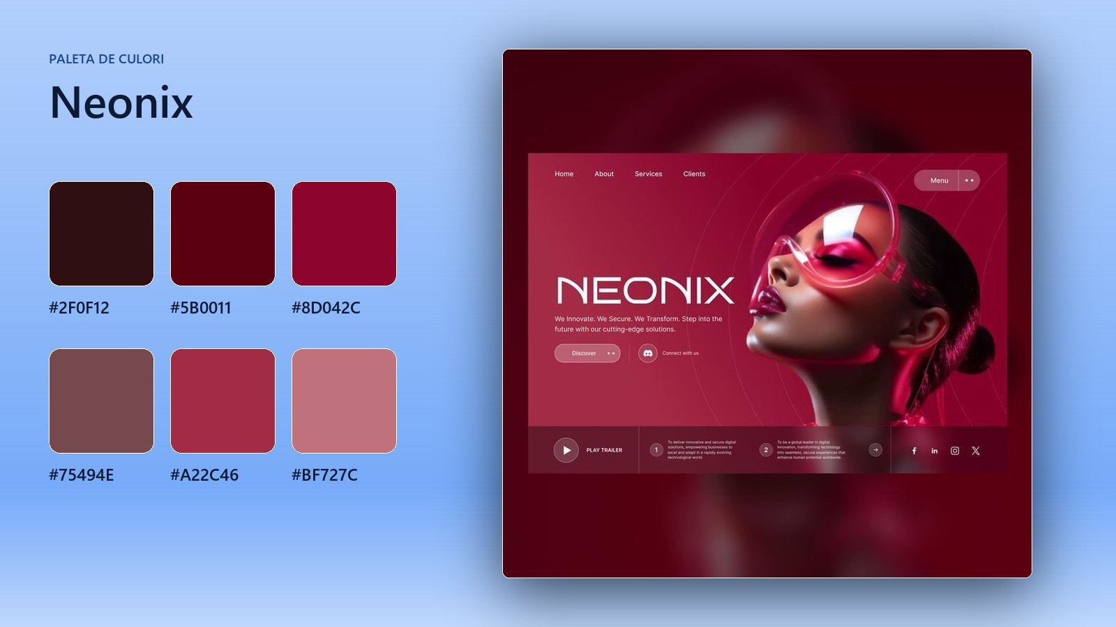 Neonix: paleta de culori